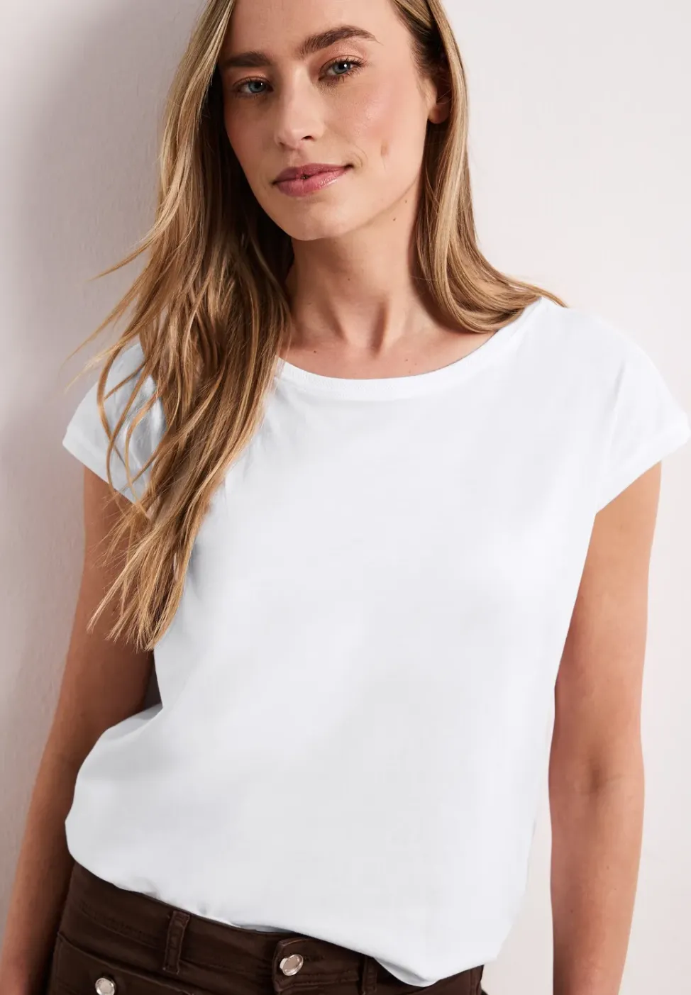 T-shirt col bateau effet soyeux