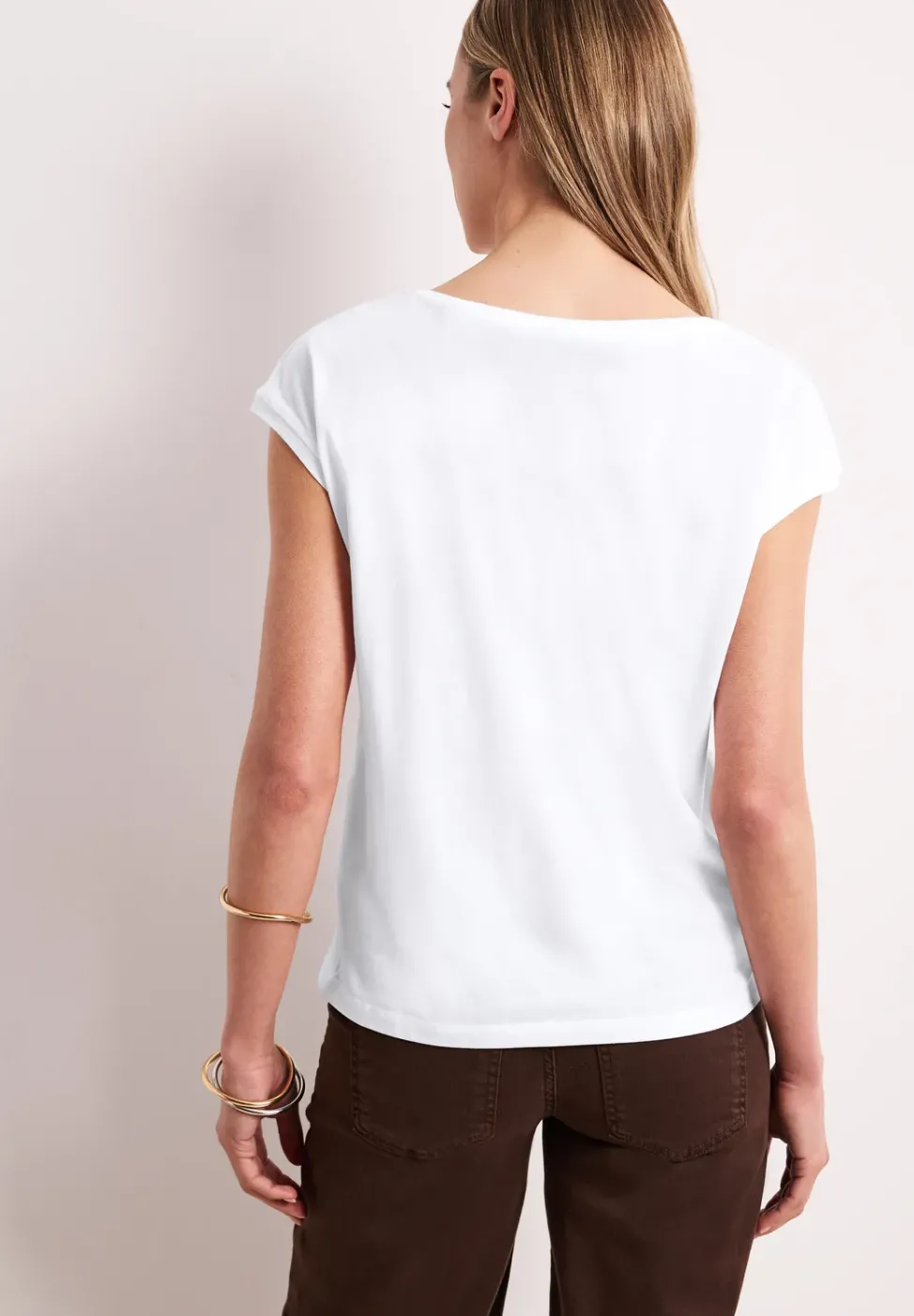 T-shirt col bateau effet soyeux