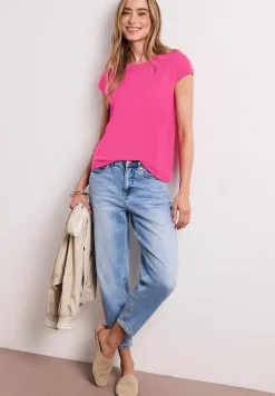 T-shirt col bateau effet soyeux