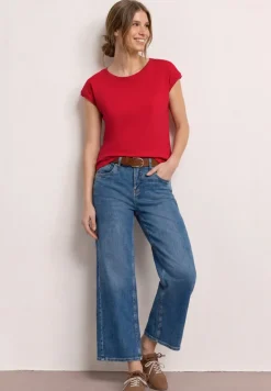 T-shirt col bateau effet soyeux
