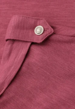T-shirt col fendu avec boutonnage décoratif