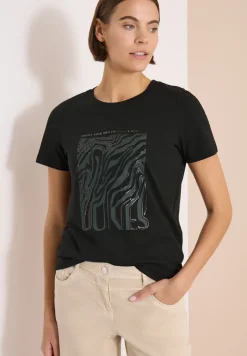 T-shirt col rond à détail imprimé