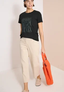 T-shirt col rond à détail imprimé