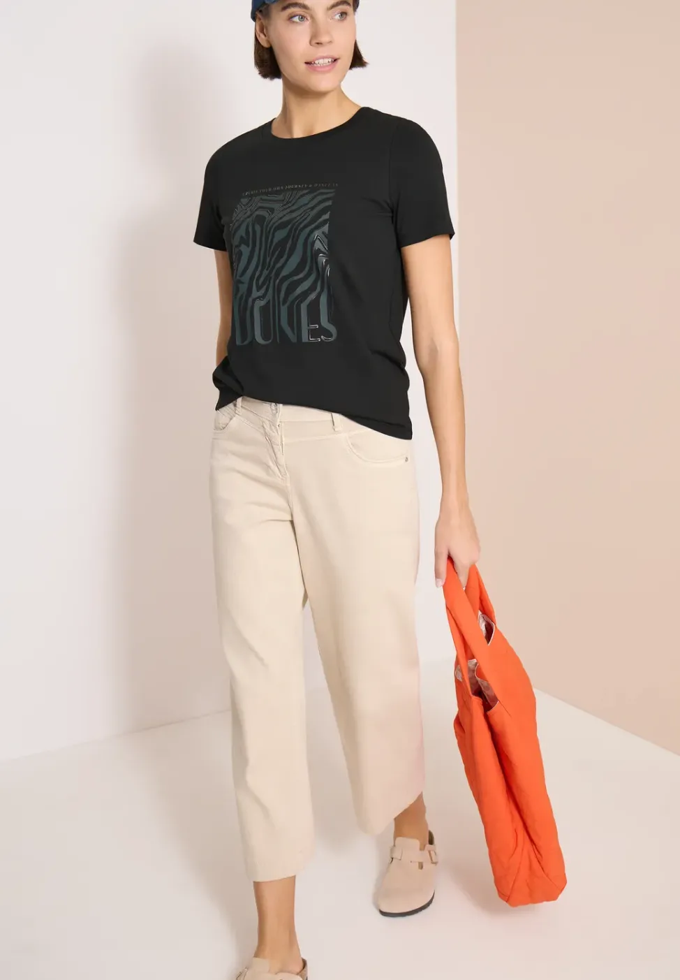 T-shirt col rond à détail imprimé