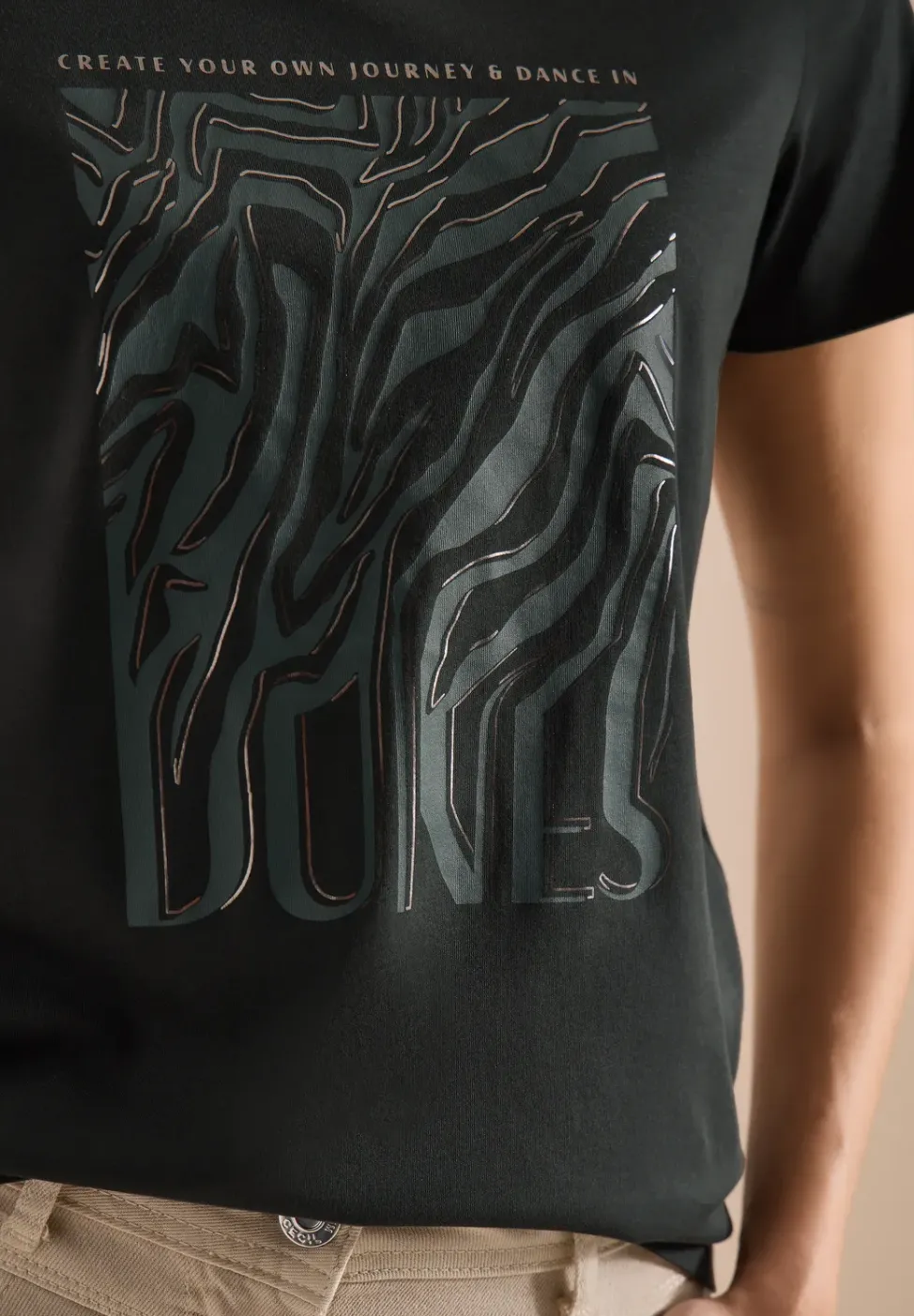 T-shirt col rond à détail imprimé