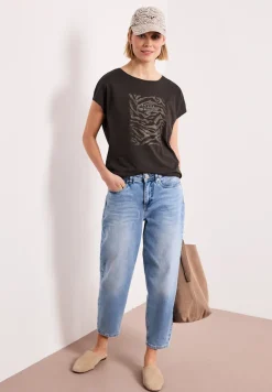 T-shirt dropped shoulder avec imprimé frontal