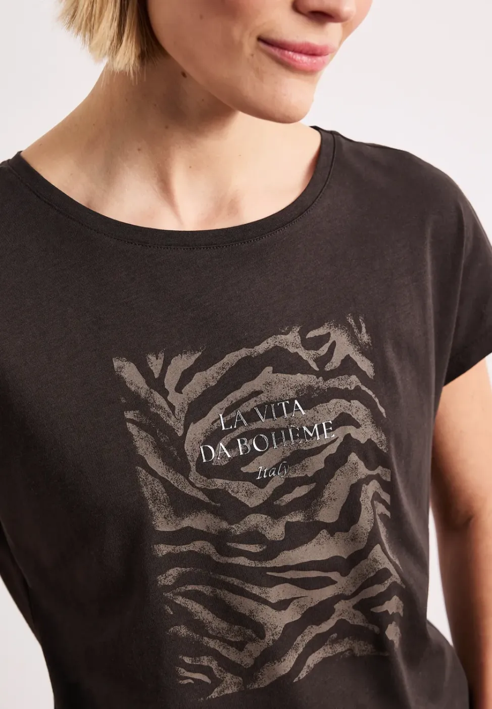 T-shirt dropped shoulder avec imprimé frontal
