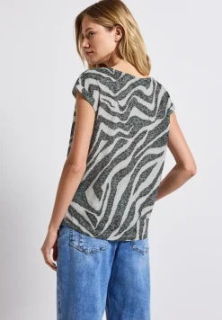 T-shirt dévoré à motifs