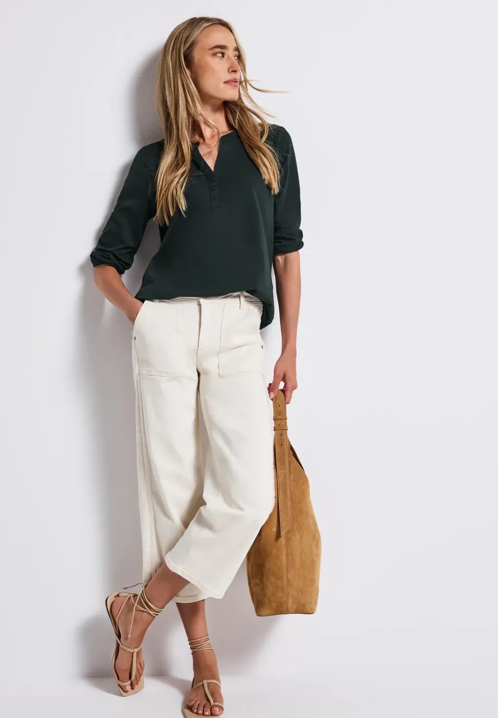 T-shirt en jersey Split Neck