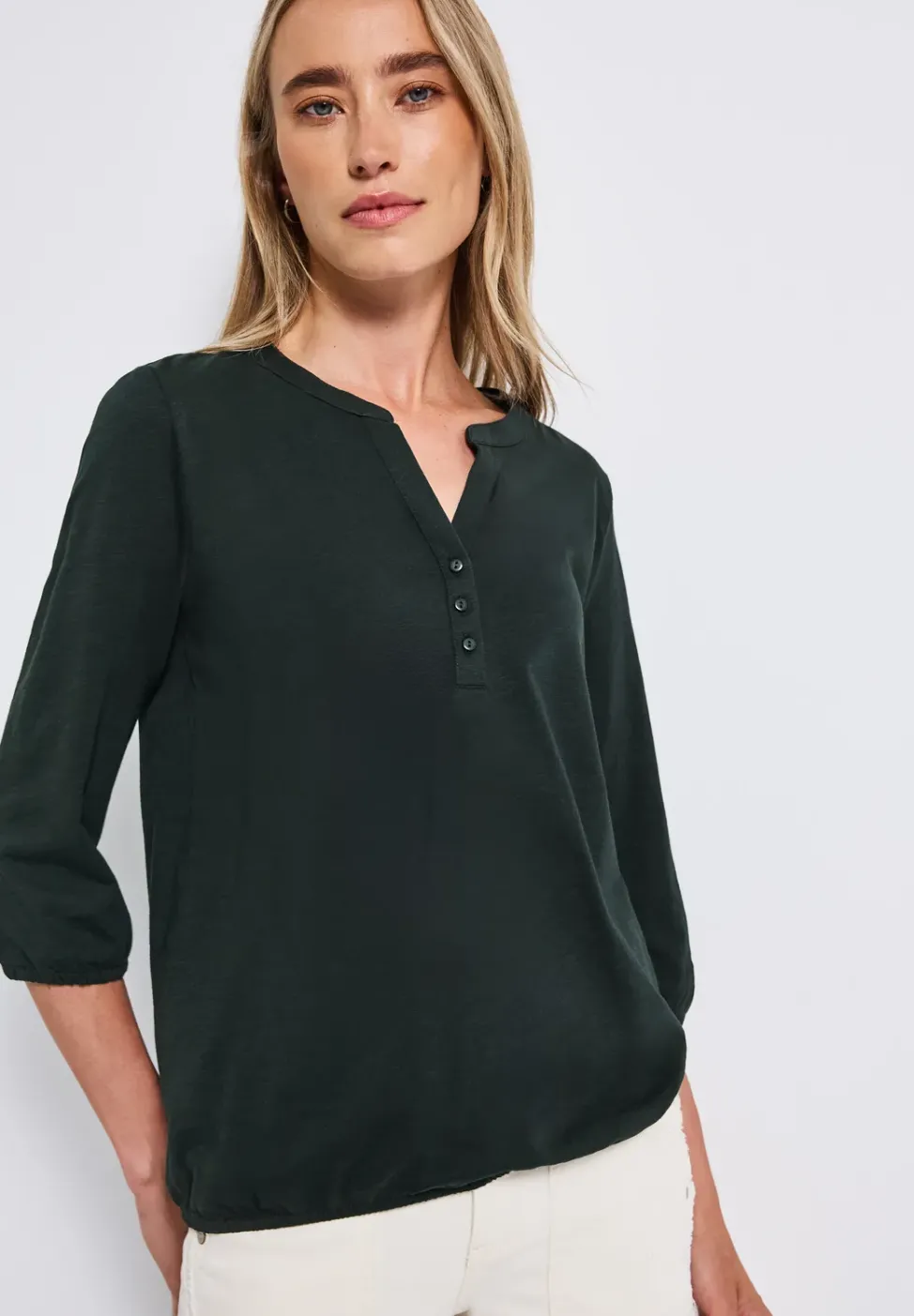 T-shirt en jersey Split Neck