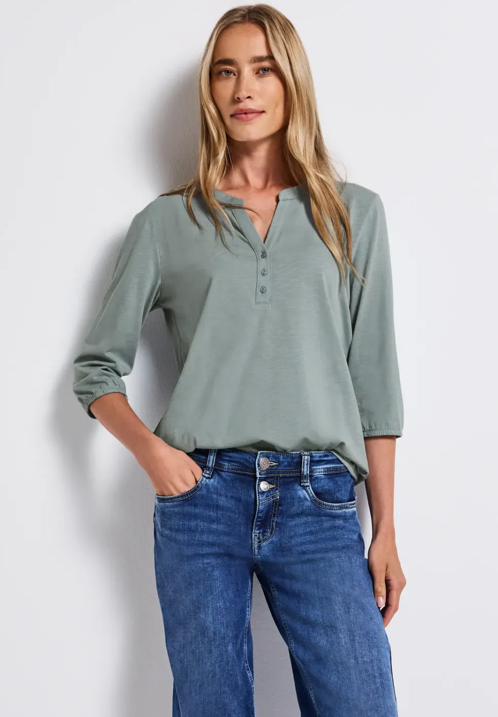 T-shirt en jersey Split Neck