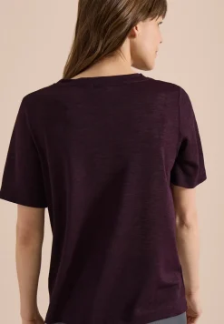 T-shirt imprimé à effet lin