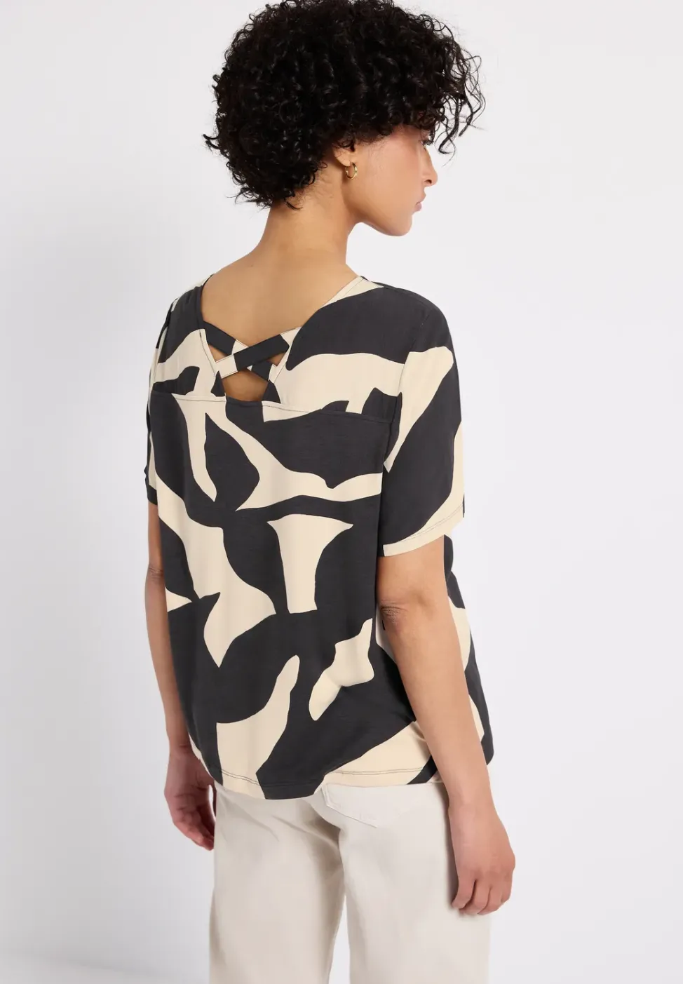 T-shirt imprimé avec détail de ruban