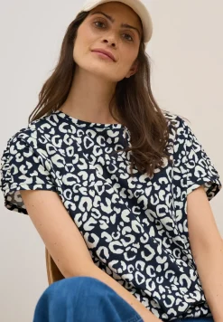 T-shirt imprimé avec fronces