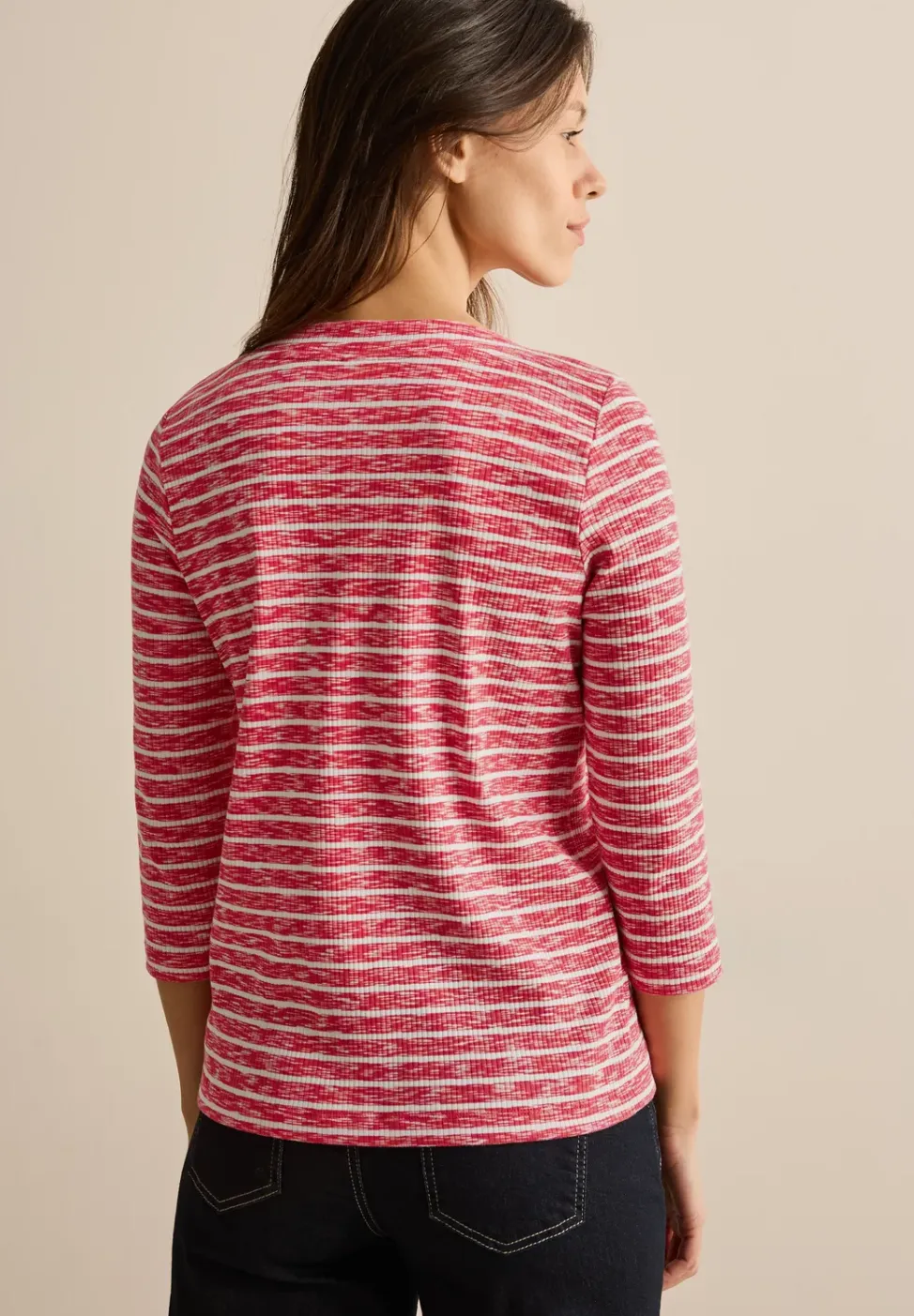T-shirt rayé à motifs mélangés