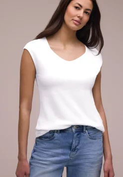 T-shirt sans manches avec encolure en diamant