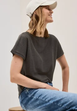 T-shirt structuré en couleur unie