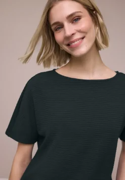 T-shirt structuré en couleur unie