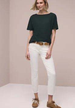 T-shirt structuré en couleur unie
