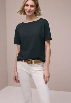 T-shirt structuré en couleur unie