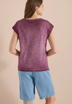 T-shirt avec boatneck au look garment-dye
