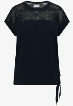 T-shirt avec boatneck et insert en mesh