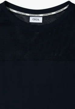 T-shirt avec boatneck et insert en mesh