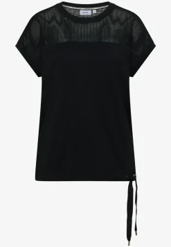 T-shirt avec boatneck et insert en mesh