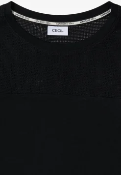 T-shirt avec boatneck et insert en mesh