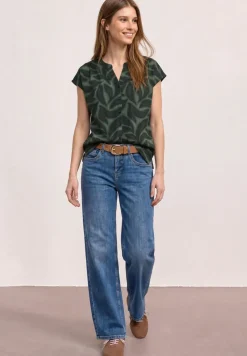 T-shirt à boutons et imprimé