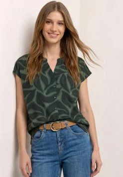 T-shirt à boutons et imprimé