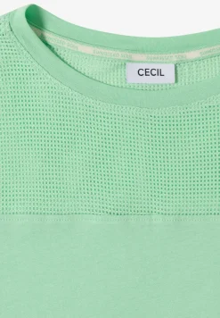 T-shirt col bateau avec empiècement en mesh