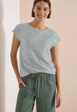 T-shirt à col bateau et rayures