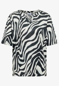 T-shirt à col fendu avec imprimé