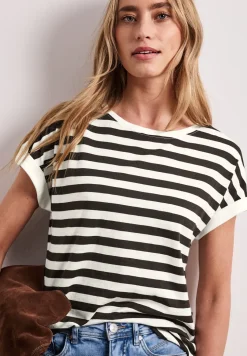 T-shirt à col rond avec boutons décoratifs