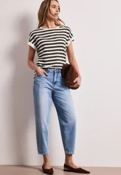 T-shirt à col rond avec boutons décoratifs