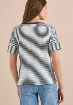 T-shirt à col rond et rayures