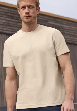 T-shirt à col rond et structure tricotée