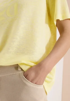 T-shirt imprimé à effet lin