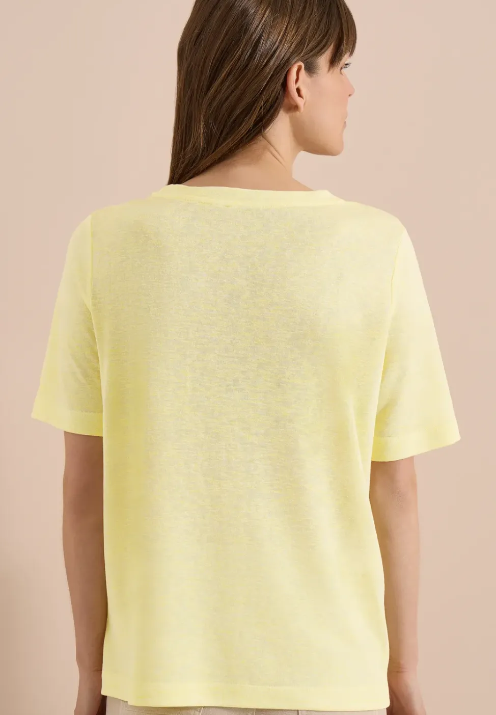 T-shirt imprimé à effet lin