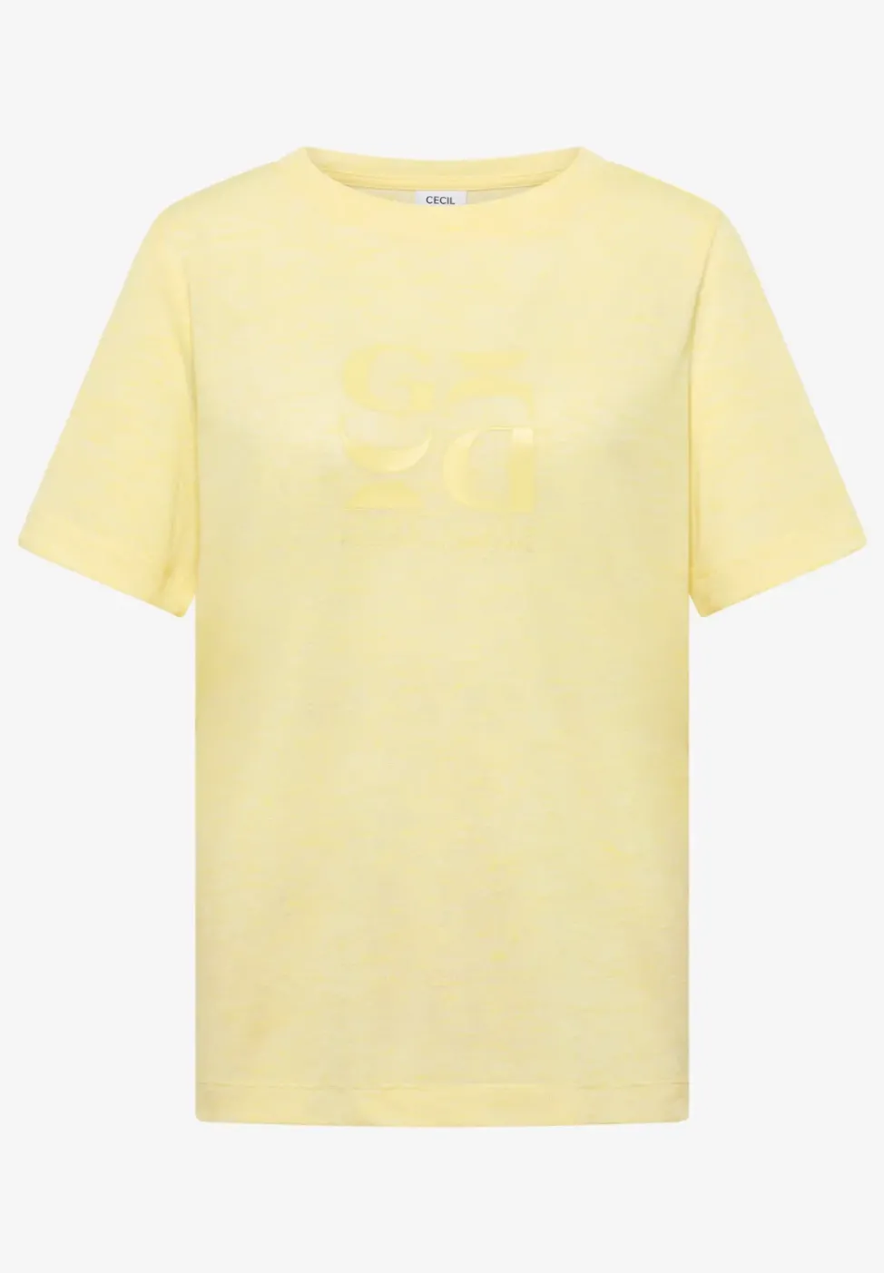 T-shirt imprimé à effet lin