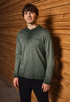 T-shirt à manches longues Henley