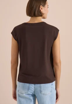 T-shirt épaules tombantes avec détail noué