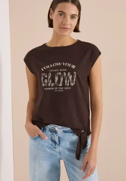 T-shirt épaules tombantes avec détail noué