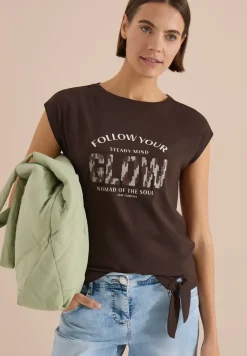T-shirt épaules tombantes avec détail noué
