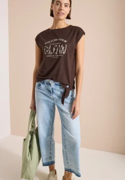 T-shirt épaules tombantes avec détail noué