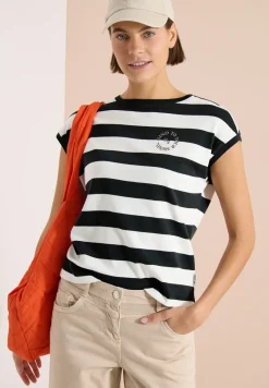 T-shirt rayé avec lettering