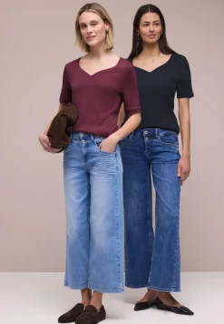 T-shirts avec encolure en cœur en pack de 2