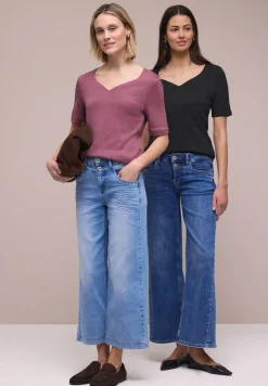 T-shirts avec encolure en cœur en pack de 2