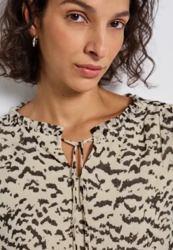 Tunique en mousseline de soie à motifs